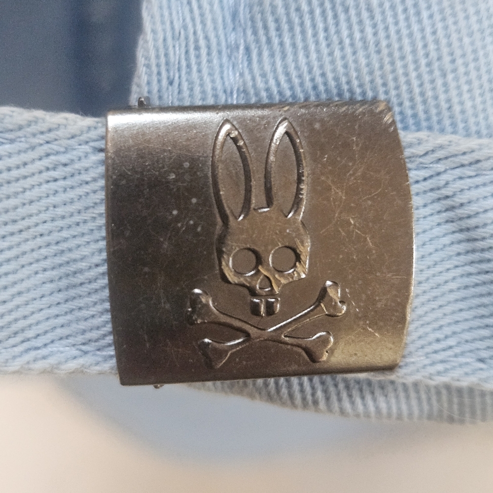 Psycho Bunny Baseball Cap Hat  Adjustable Light Blue Pre-Owned One Size Fits Mos - Picture 4 of 8